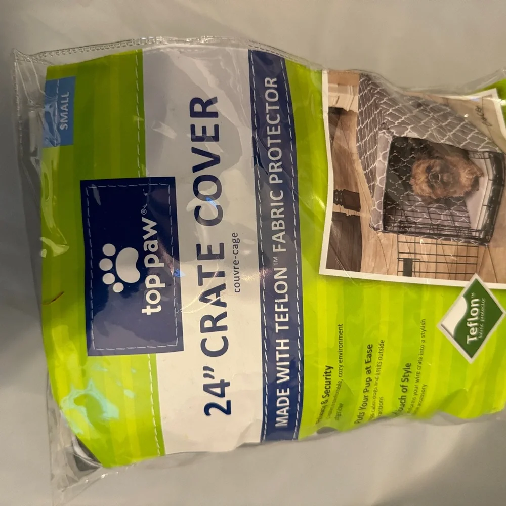 NWT(in packaging) 24” Dog Crate Cover  gray and white (#29)